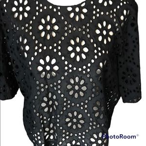 ZARA Flower Cut-out Detail Top